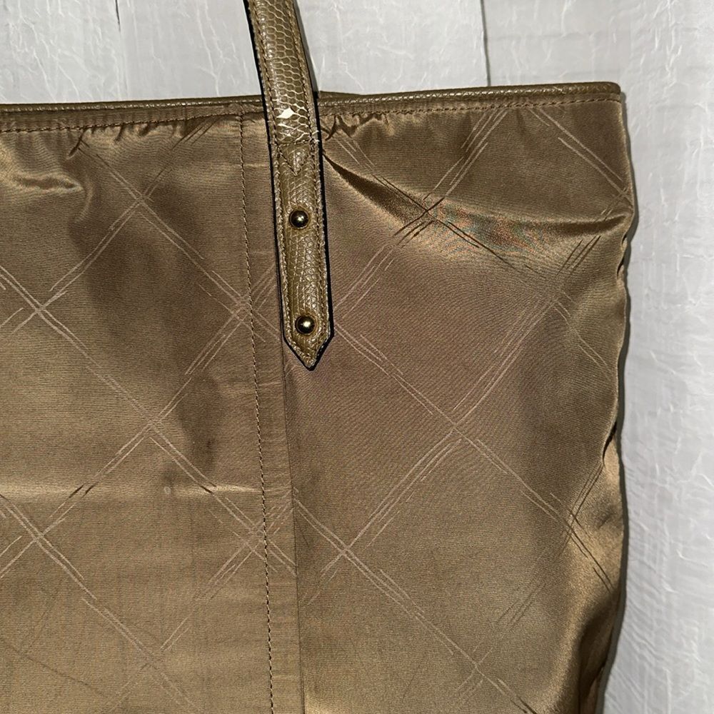 FREE w/bundle Vera Bradley Light Brown Tan Nylon Tote Faux Leather Combo - Picture 12 of 16